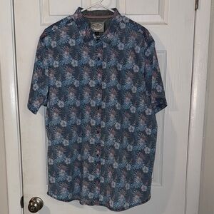 Kids Floral Button-Down Shirt - Blue